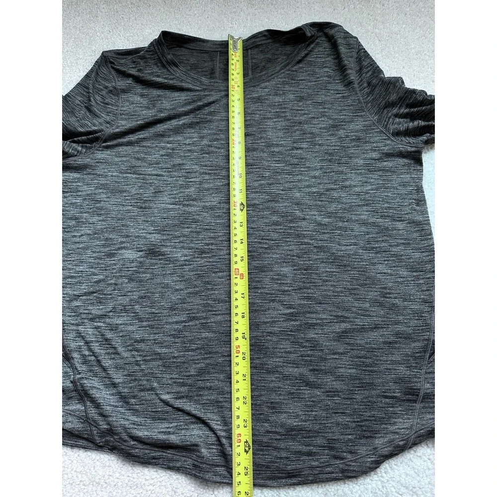 2PC- Lululemon 10 Long Distance Short Sleeve +Low Key Tank SilverHeathered Black